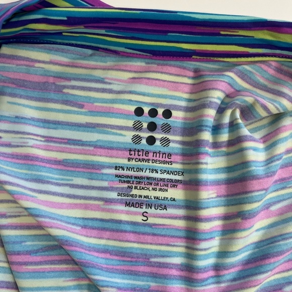Title Nine Multicolor Stripe Full Zip Lightweight Active Top Size Small - Picture 3 of 7